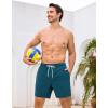 image:imageSILKWORLD Mens Swim Trunks with Compression Liner 2 in 1 Quick Dry Bathing Suit 7 Inch Swim Shorts with Zipper PocketsD1peacock Blue