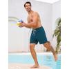 image:imageSILKWORLD Mens Swim Trunks with Compression Liner 2 in 1 Quick Dry Bathing Suit 7 Inch Swim Shorts with Zipper PocketsD1peacock Blue