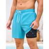 image:imageSILKWORLD Mens Swim Trunks with Compression Liner 2 in 1 Quick Dry Bathing Suit 7 Inch Swim Shorts with Zipper PocketsD2aqua Blue