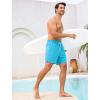 image:imageSILKWORLD Mens Swim Trunks with Compression Liner 2 in 1 Quick Dry Bathing Suit 7 Inch Swim Shorts with Zipper PocketsD2aqua Blue