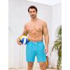 image:imageSILKWORLD Mens Swim Trunks with Compression Liner 2 in 1 Quick Dry Bathing Suit 7 Inch Swim Shorts with Zipper PocketsD2aqua Blue