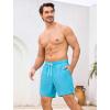 image:imageSILKWORLD Mens Swim Trunks with Compression Liner 2 in 1 Quick Dry Bathing Suit 7 Inch Swim Shorts with Zipper PocketsD2aqua Blue