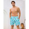 image:imageSILKWORLD Mens Swim Trunks with Compression Liner 2 in 1 Quick Dry Bathing Suit 7 Inch Swim Shorts with Zipper PocketsD3blue White Flamingo