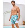 image:imageSILKWORLD Mens Swim Trunks with Compression Liner 2 in 1 Quick Dry Bathing Suit 7 Inch Swim Shorts with Zipper PocketsD3blue White Flamingo