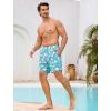 image:imageSILKWORLD Mens Swim Trunks with Compression Liner 2 in 1 Quick Dry Bathing Suit 7 Inch Swim Shorts with Zipper PocketsD3blue White Flamingo