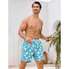 image:imageSILKWORLD Mens Swim Trunks with Compression Liner 2 in 1 Quick Dry Bathing Suit 7 Inch Swim Shorts with Zipper PocketsD3blue White Flamingo