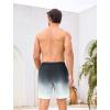 image:imageSILKWORLD Mens Swim Trunks with Compression Liner 2 in 1 Quick Dry Bathing Suit 7 Inch Swim Shorts with Zipper PocketsGradient Black Grey