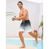 image:imageSILKWORLD Mens Swim Trunks with Compression Liner 2 in 1 Quick Dry Bathing Suit 7 Inch Swim Shorts with Zipper PocketsGradient Black Grey