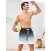 image:imageSILKWORLD Mens Swim Trunks with Compression Liner 2 in 1 Quick Dry Bathing Suit 7 Inch Swim Shorts with Zipper PocketsGradient Black Grey