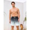 image:imageSILKWORLD Mens Swim Trunks with Compression Liner 2 in 1 Quick Dry Bathing Suit 7 Inch Swim Shorts with Zipper PocketsGradient Black Grey