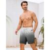 image:imageSILKWORLD Mens Swim Trunks with Compression Liner 2 in 1 Quick Dry Bathing Suit 7 Inch Swim Shorts with Zipper PocketsGradient Grey