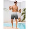 image:imageSILKWORLD Mens Swim Trunks with Compression Liner 2 in 1 Quick Dry Bathing Suit 7 Inch Swim Shorts with Zipper PocketsGradient Grey