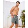 image:imageSILKWORLD Mens Swim Trunks with Compression Liner 2 in 1 Quick Dry Bathing Suit 7 Inch Swim Shorts with Zipper PocketsGrey