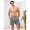 image:imageSILKWORLD Mens Swim Trunks with Compression Liner 2 in 1 Quick Dry Bathing Suit 7 Inch Swim Shorts with Zipper PocketsGrey