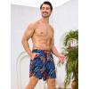 image:imageSILKWORLD Mens Swim Trunks with Compression Liner 2 in 1 Quick Dry Bathing Suit 7 Inch Swim Shorts with Zipper PocketsPalm Orange