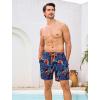 image:imageSILKWORLD Mens Swim Trunks with Compression Liner 2 in 1 Quick Dry Bathing Suit 7 Inch Swim Shorts with Zipper PocketsPalm Orange