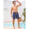 image:imageSILKWORLD Mens Swim Trunks with Compression Liner 2 in 1 Quick Dry Bathing Suit 7 Inch Swim Shorts with Zipper PocketsPalm Orange