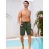 image:imageSILKWORLD Mens Swim Trunks with Compression Liner 9 Quick Dry Bathing Suit Long Swimming Shorts with Cargo PocketsArmy Green