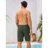 image:imageSILKWORLD Mens Swim Trunks with Compression Liner 9 Quick Dry Bathing Suit Long Swimming Shorts with Cargo PocketsArmy Green
