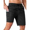 image:imageSILKWORLD Mens Swim Trunks with Compression Liner 9 Quick Dry Bathing Suit Long Swimming Shorts with Cargo PocketsBlack