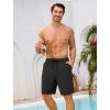 image:imageSILKWORLD Mens Swim Trunks with Compression Liner 9 Quick Dry Bathing Suit Long Swimming Shorts with Cargo PocketsBlack
