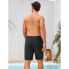 image:imageSILKWORLD Mens Swim Trunks with Compression Liner 9 Quick Dry Bathing Suit Long Swimming Shorts with Cargo PocketsBlack