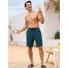 image:imageSILKWORLD Mens Swim Trunks with Compression Liner 9 Quick Dry Bathing Suit Long Swimming Shorts with Cargo PocketsCobalt Blue