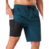 image:imageSILKWORLD Mens Swim Trunks with Compression Liner 9 Quick Dry Bathing Suit Long Swimming Shorts with Cargo PocketsCobalt Blue