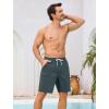 image:imageSILKWORLD Mens Swim Trunks with Compression Liner 9 Quick Dry Bathing Suit Long Swimming Shorts with Cargo PocketsDark Grey