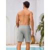 image:imageSILKWORLD Mens Swim Trunks with Compression Liner 9 Quick Dry Bathing Suit Long Swimming Shorts with Cargo PocketsLight Grey