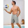 image:imageSILKWORLD Mens Swim Trunks with Compression Liner 9 Quick Dry Bathing Suit Long Swimming Shorts with Cargo PocketsLight Grey