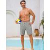 image:imageSILKWORLD Mens Swim Trunks with Compression Liner 9 Quick Dry Bathing Suit Long Swimming Shorts with Cargo PocketsLight Grey