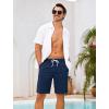 image:imageSILKWORLD Mens Swim Trunks with Compression Liner 9 Quick Dry Bathing Suit Long Swimming Shorts with Cargo PocketsNavy