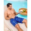 image:imageSILKWORLD Mens Swim Trunks with Compression Liner 9 Quick Dry Bathing Suit Long Swimming Shorts with Cargo PocketsNavy Leaf Print