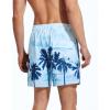 image:imageSILKWORLD Mens Swimming Trunks with Compression Liner 2 in 1 QuickDry Swim Shorts with Zipper PocketsCoconut Tree
