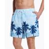 image:imageSILKWORLD Mens Swimming Trunks with Compression Liner 2 in 1 QuickDry Swim Shorts with Zipper PocketsCoconut Tree