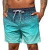 image:imageSILKWORLD Mens Swim Trunks Quick Dry Beach Shorts with PocketsMq18zipblack to Green Ombre