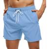 image:imageSILKWORLD Mens Swim Trunks Quick Dry Beach Shorts with PocketsMq18zipdusty Blue