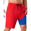 image:imageSILKWORLD Mens Swim Trunks with Compression Liner 9 Quick Dry Bathing Suit Long Swimming Shorts with Cargo PocketsRed