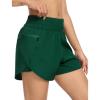 image:imageSILKWORLD Womens Running Shorts 3 High Waisted Athletic Shorts for Gym Workout Yoga with Liner and Zipper Pockets