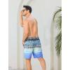 image:imageSILKWORLD Men Swim Trunks with Compression Liner 7 Bathing Suits Quick Dry Swimming Shorts with Zipper PocketBlue Grey Leaves