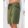 image:imageSILKWORLD Mens Swim Trunks 9 Quick Dry Bathing Suit Beach Shorts with Zipper Pockets  Compression LinerArmy Green