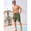image:imageSILKWORLD Mens Swim Trunks 9 Quick Dry Bathing Suit Beach Shorts with Zipper Pockets  Compression LinerArmy Green