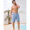 image:imageSILKWORLD Mens Swim Trunks 9 Quick Dry Bathing Suit Beach Shorts with Zipper Pockets  Compression LinerGrey Coil