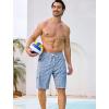 image:imageSILKWORLD Mens Swim Trunks 9 Quick Dry Bathing Suit Beach Shorts with Zipper Pockets  Compression LinerGrey Coil