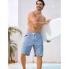 image:imageSILKWORLD Mens Swim Trunks 9 Quick Dry Bathing Suit Beach Shorts with Zipper Pockets  Compression LinerGrey Coil