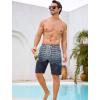 image:imageSILKWORLD Mens Swim Trunks 9 Quick Dry Bathing Suit Beach Shorts with Zipper Pockets  Compression LinerGreynavy Ombre