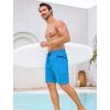 image:imageSILKWORLD Mens Swim Trunks 9 Quick Dry Bathing Suit Beach Shorts with Zipper Pockets  Compression LinerLake Blue
