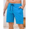 image:imageSILKWORLD Mens Swim Trunks 9 Quick Dry Bathing Suit Beach Shorts with Zipper Pockets  Compression LinerLake Blue