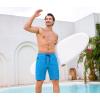 image:imageSILKWORLD Mens Swim Trunks 9 Quick Dry Bathing Suit Beach Shorts with Zipper Pockets  Compression LinerLake Blue